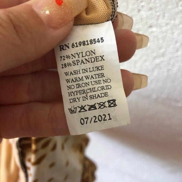 Pilpel cheetah strapless one piece swimsuit sz: 12 - Picture 5 of 8